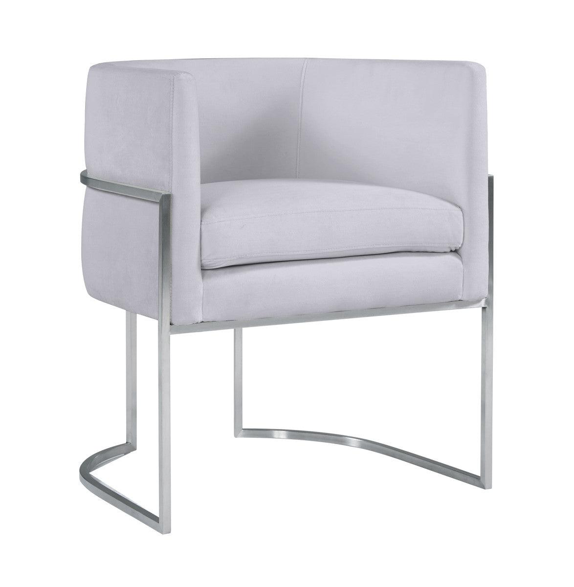 Chaise de salle à manger en velours gris Geraldine