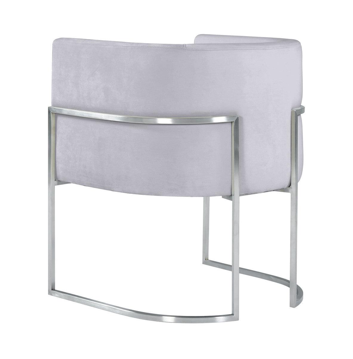 Chaise de salle à manger en velours gris Geraldine