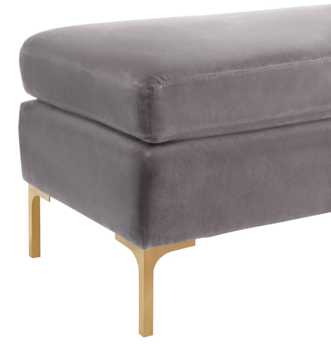 Daphne Grey Velvet Bench