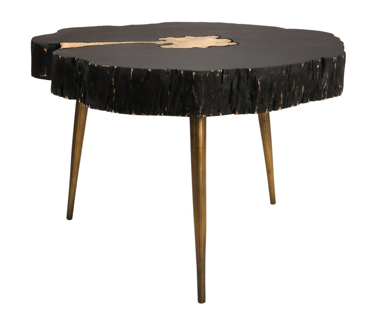 Table basse noire et laiton