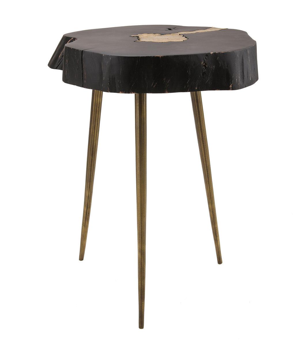 Table d'appoint noire et laiton