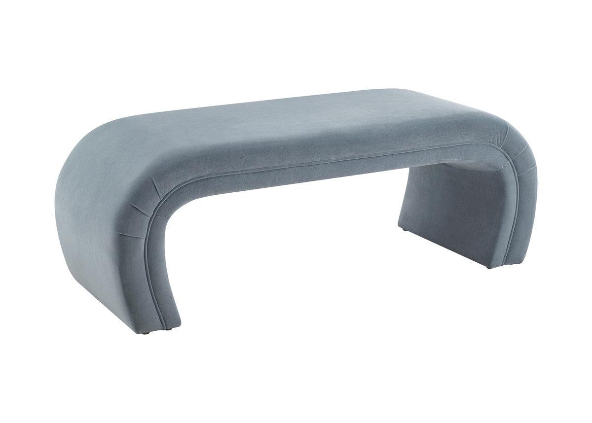 Kenny Sea Blue Velvet Bench