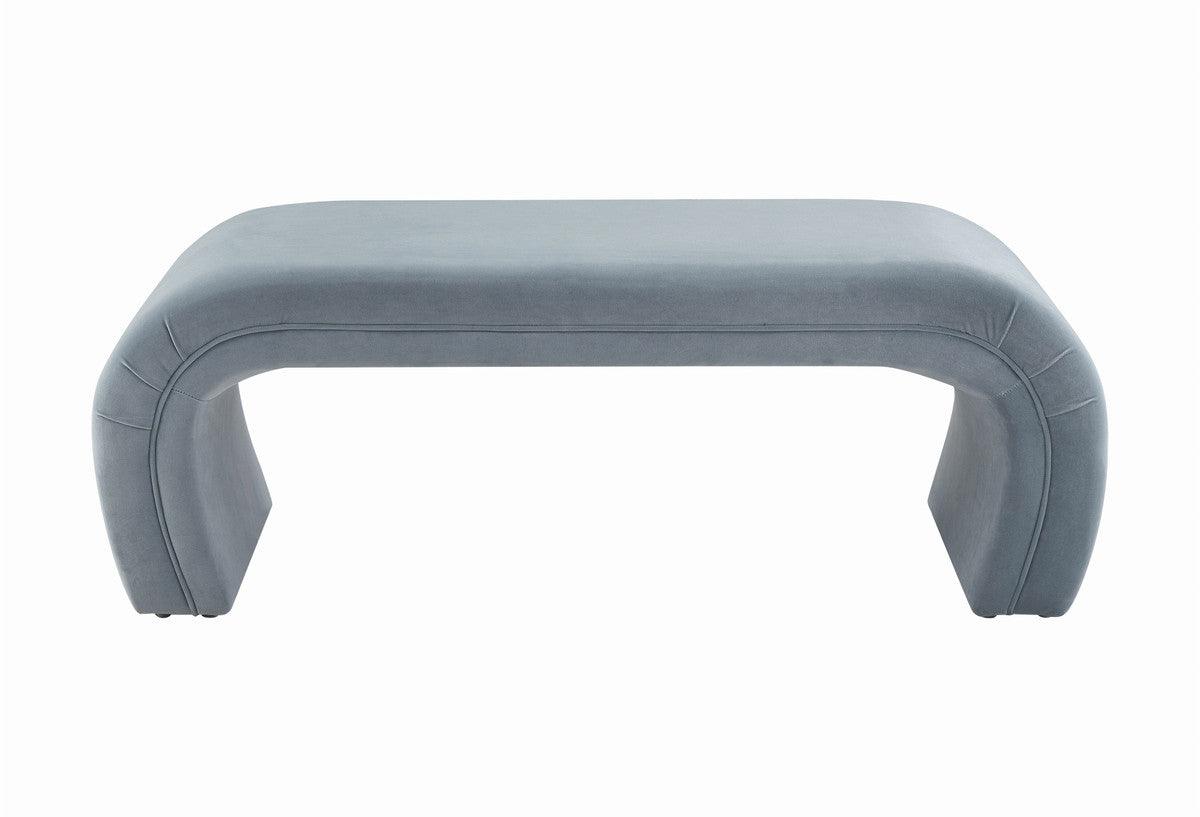 Kenny Sea Blue Velvet Bench