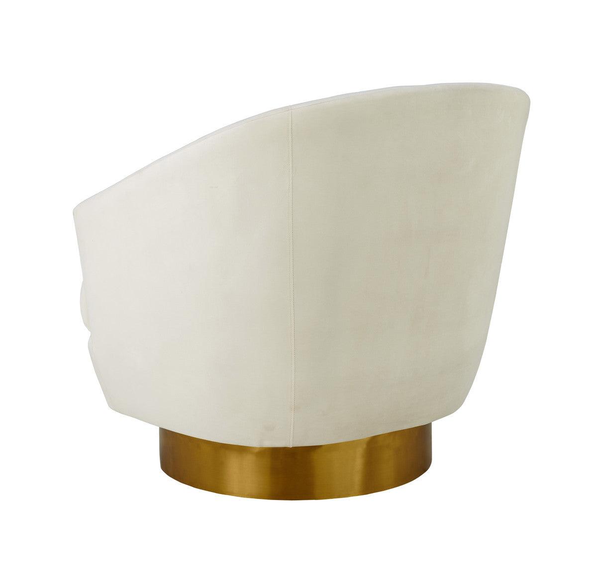 Chaise pivotante en velours crème Canova