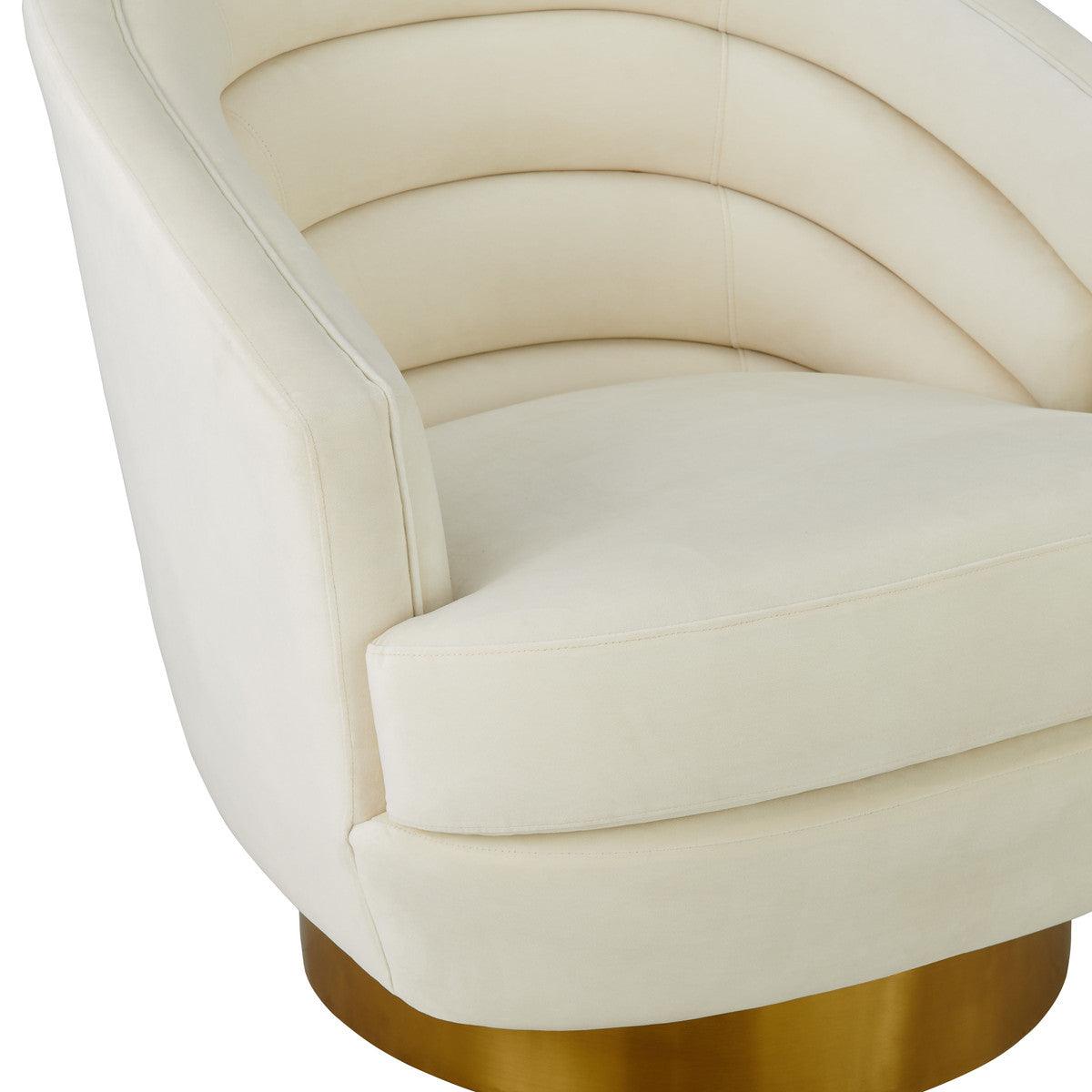 Chaise pivotante en velours crème Canova