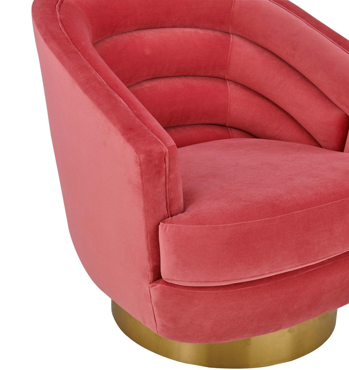 Chaise pivotante en velours rose vif Canova