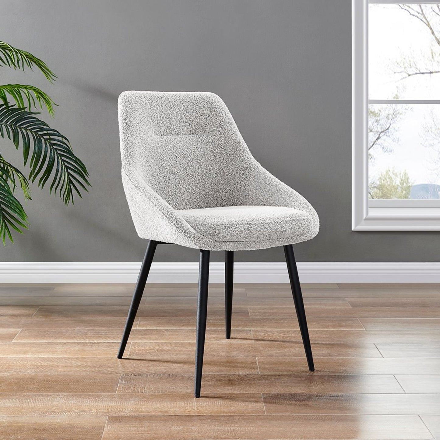 Chaise de salle à manger Sage gris clair avec pieds noirs