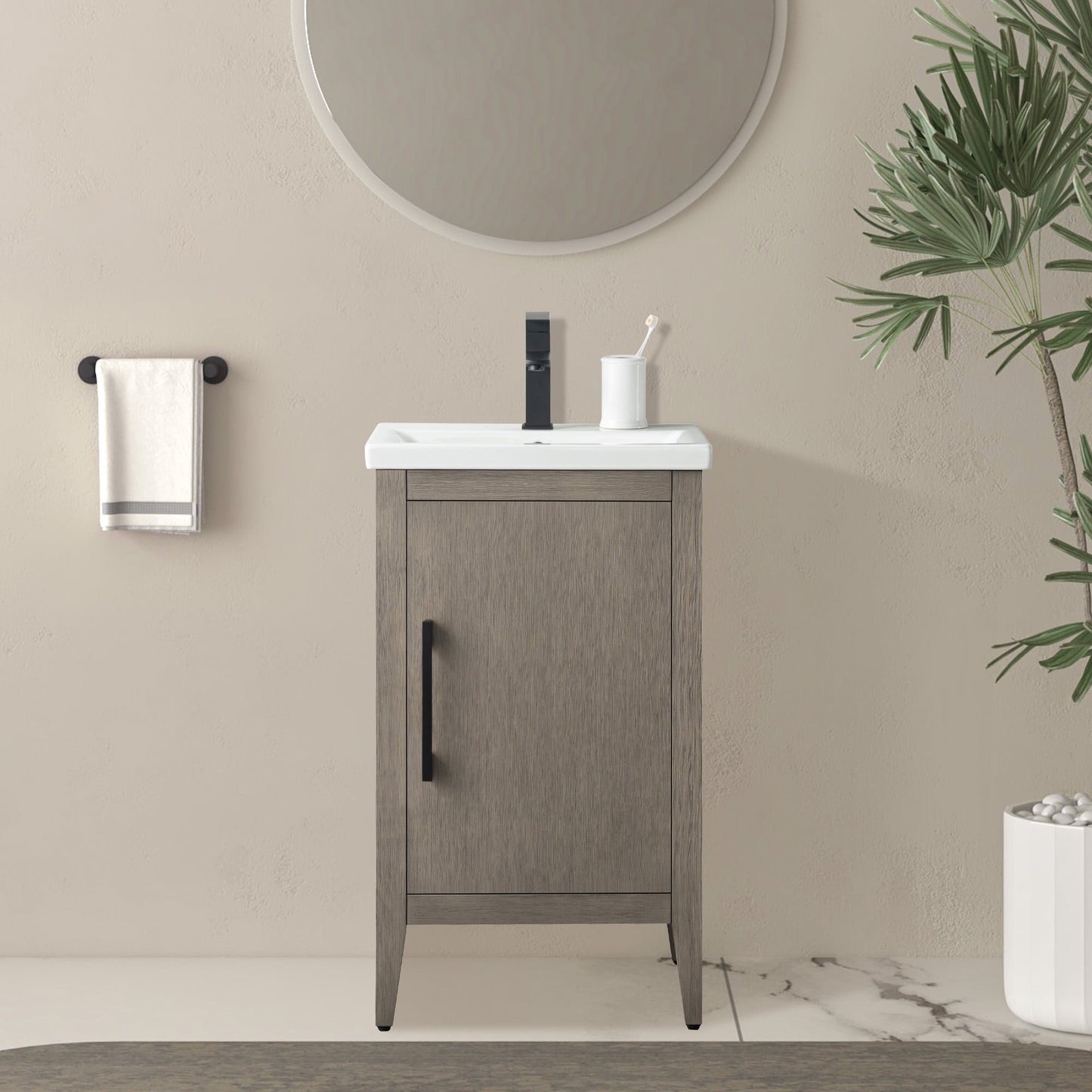 Meuble-lavabo simple Vanity Art 20, 24 ou 30 avec dessus en céramique