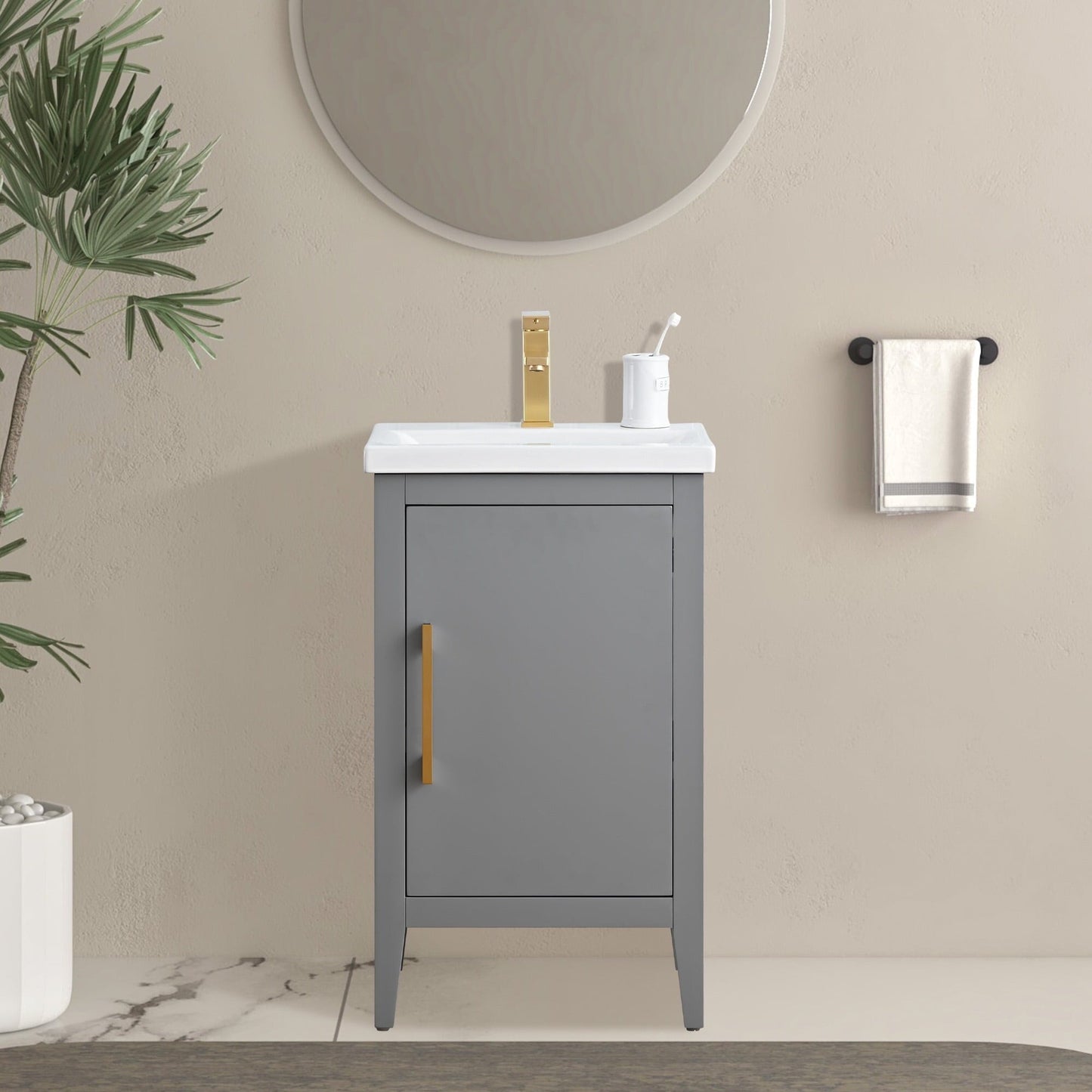 Meuble-lavabo simple Vanity Art 20, 24 ou 30 avec dessus en céramique