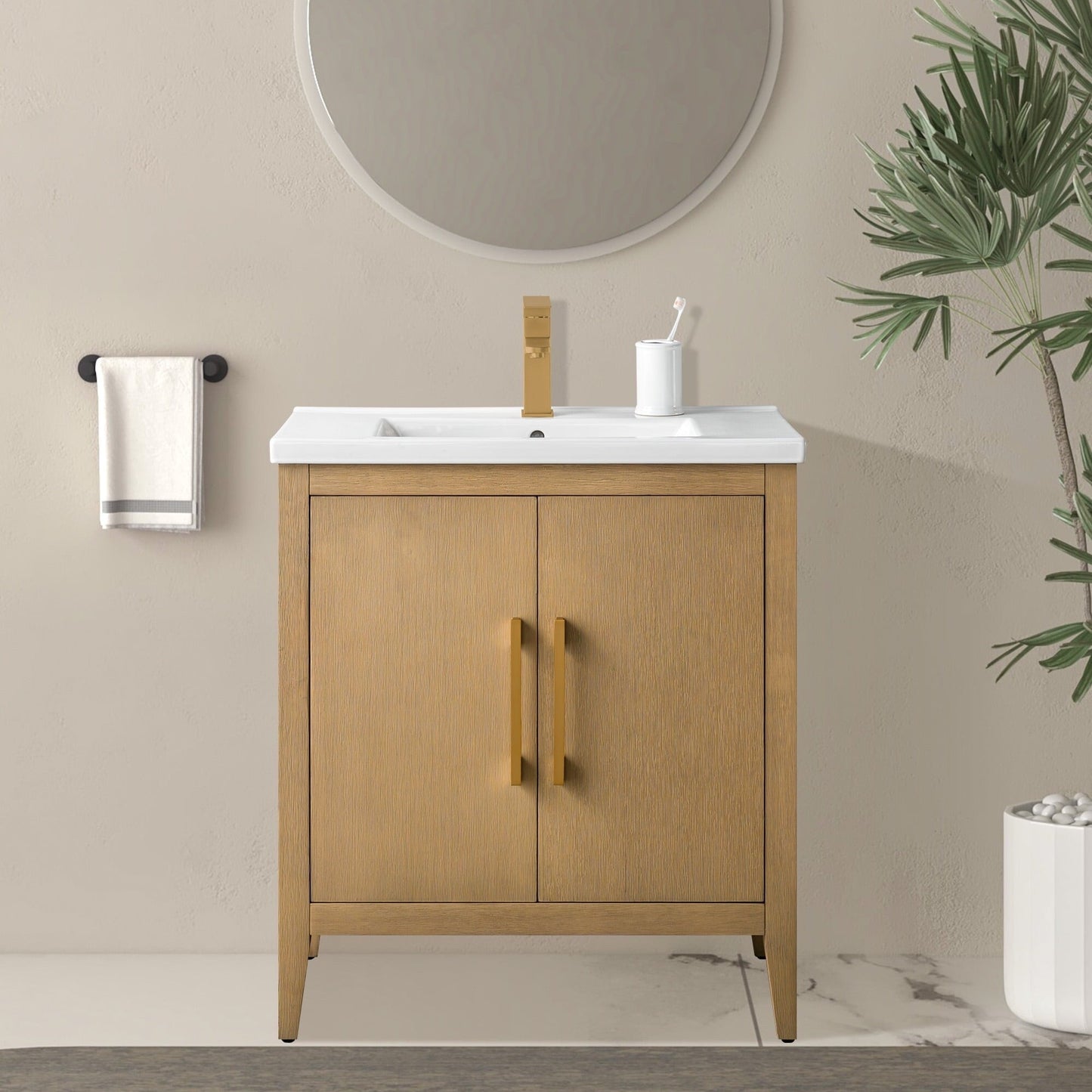 Meuble-lavabo simple Vanity Art 20, 24 ou 30 avec dessus en céramique