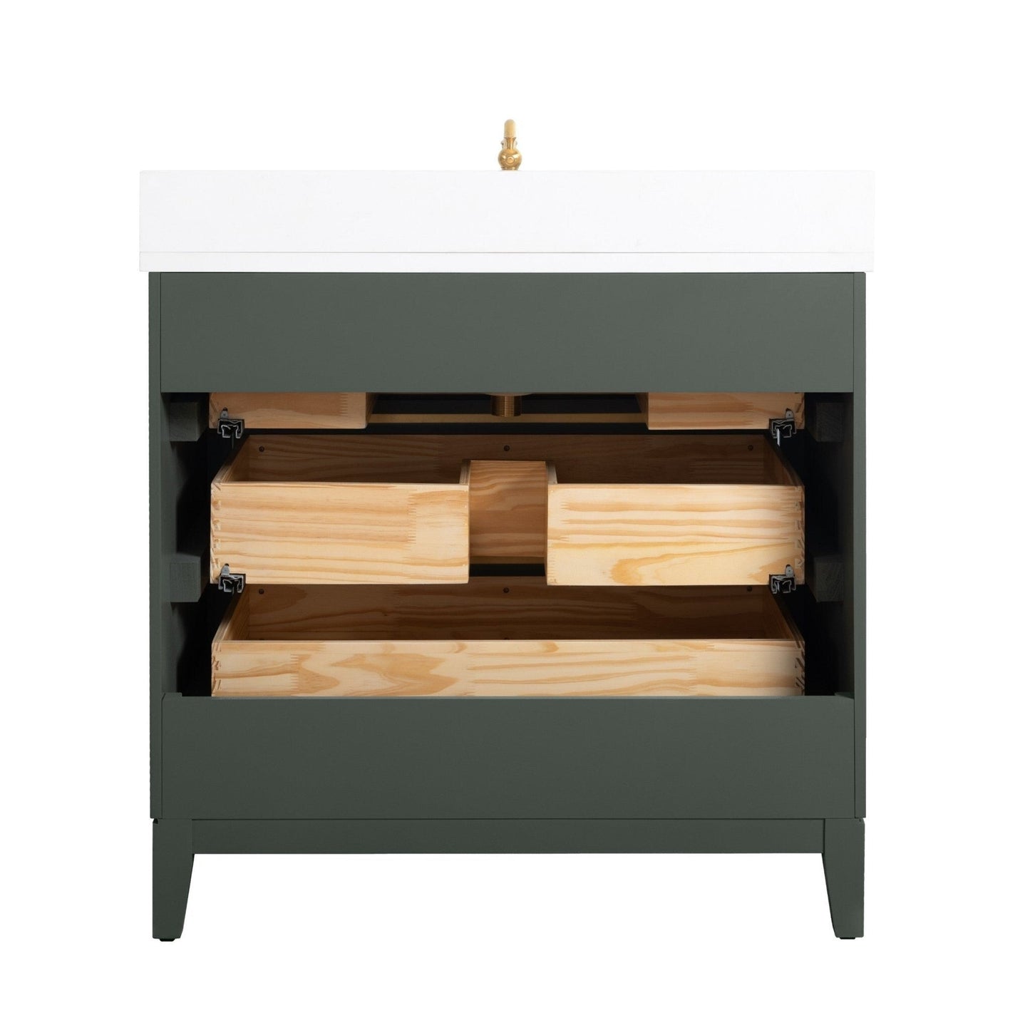 Meuble-lavabo de salle de bain Vanity Art avec lavabo en céramique et plateau en marbre reconstitué