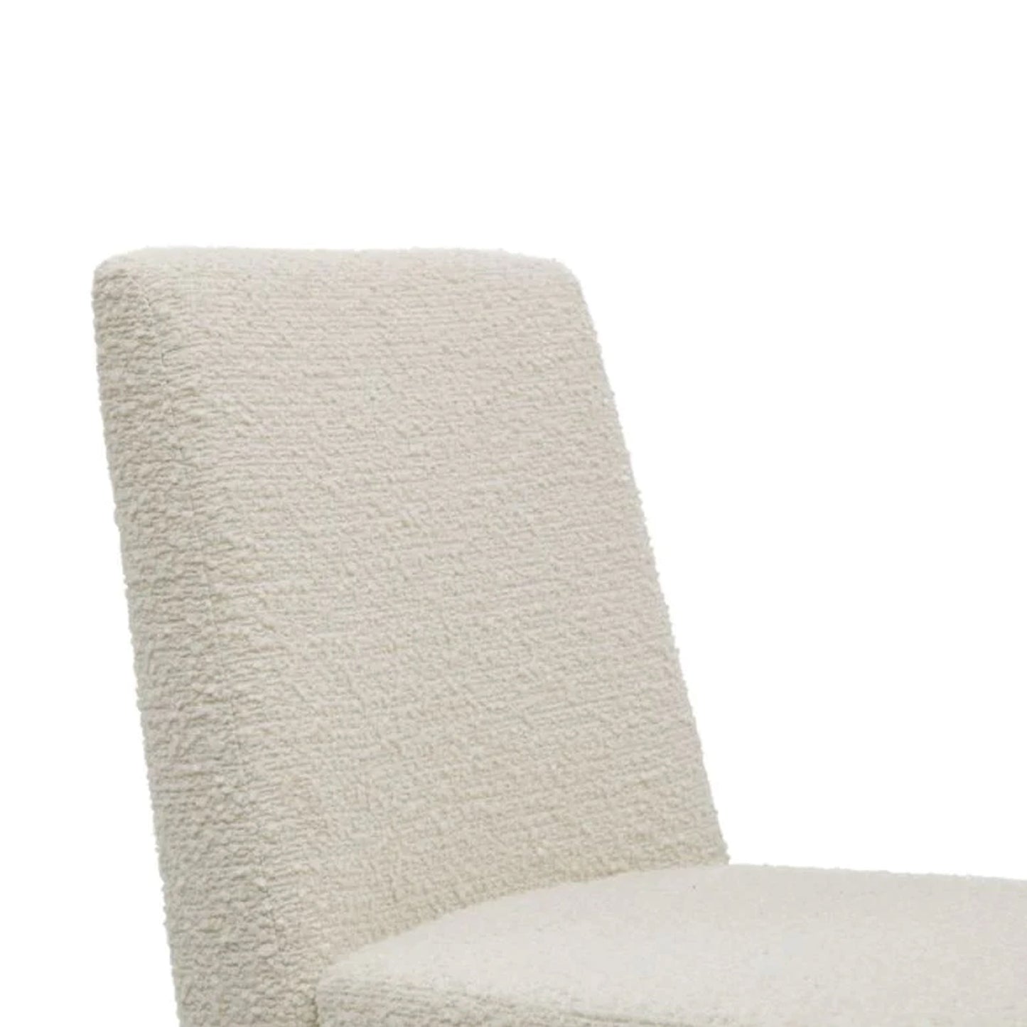 Chaise de salle à manger bouclée crème avec pieds noirs