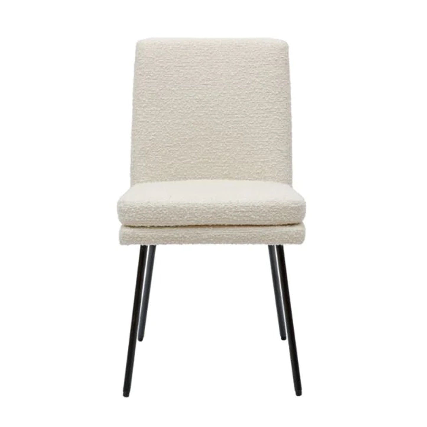 Chaise de salle à manger bouclée crème avec pieds noirs