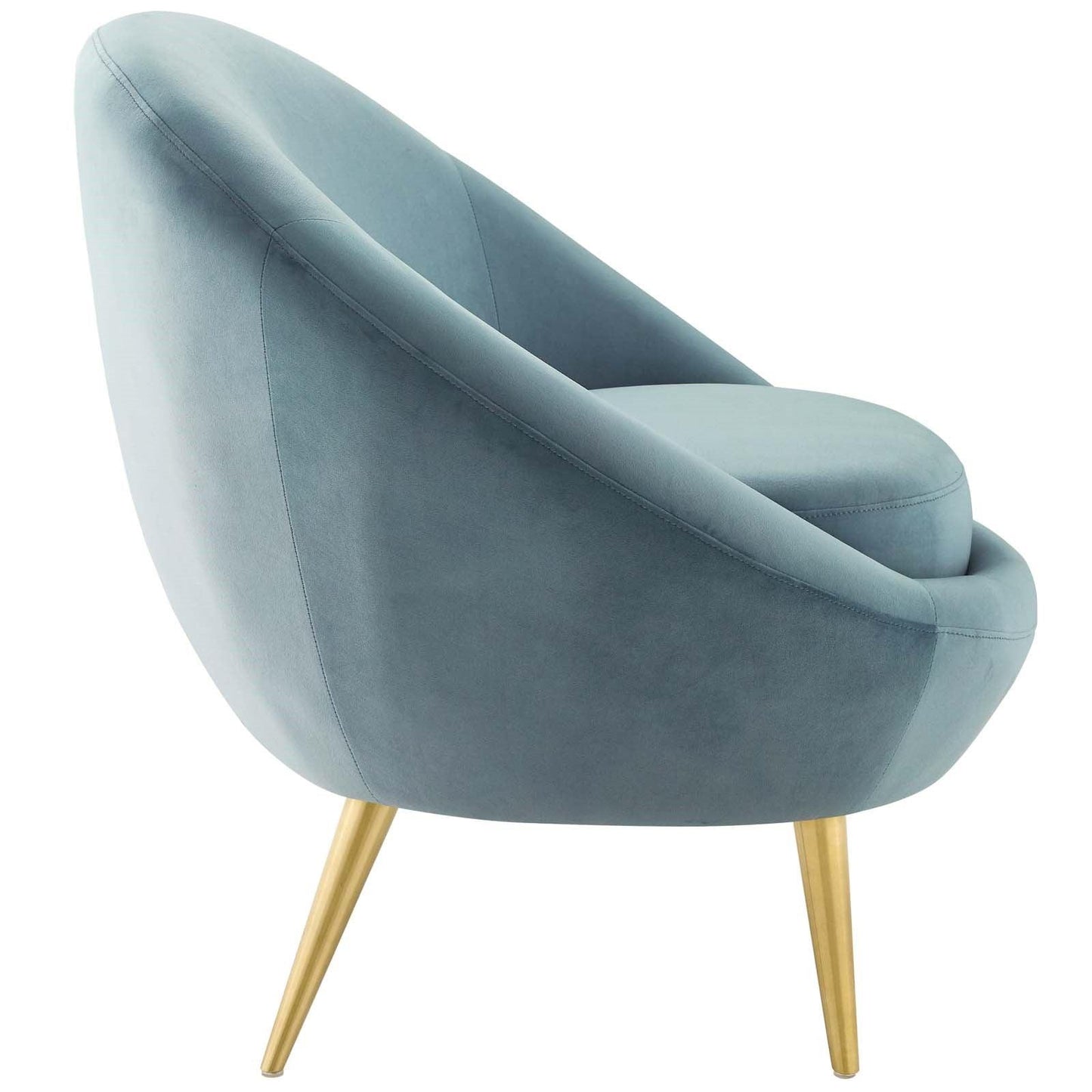 Fauteuil d'appoint en velours Circa bleu clair