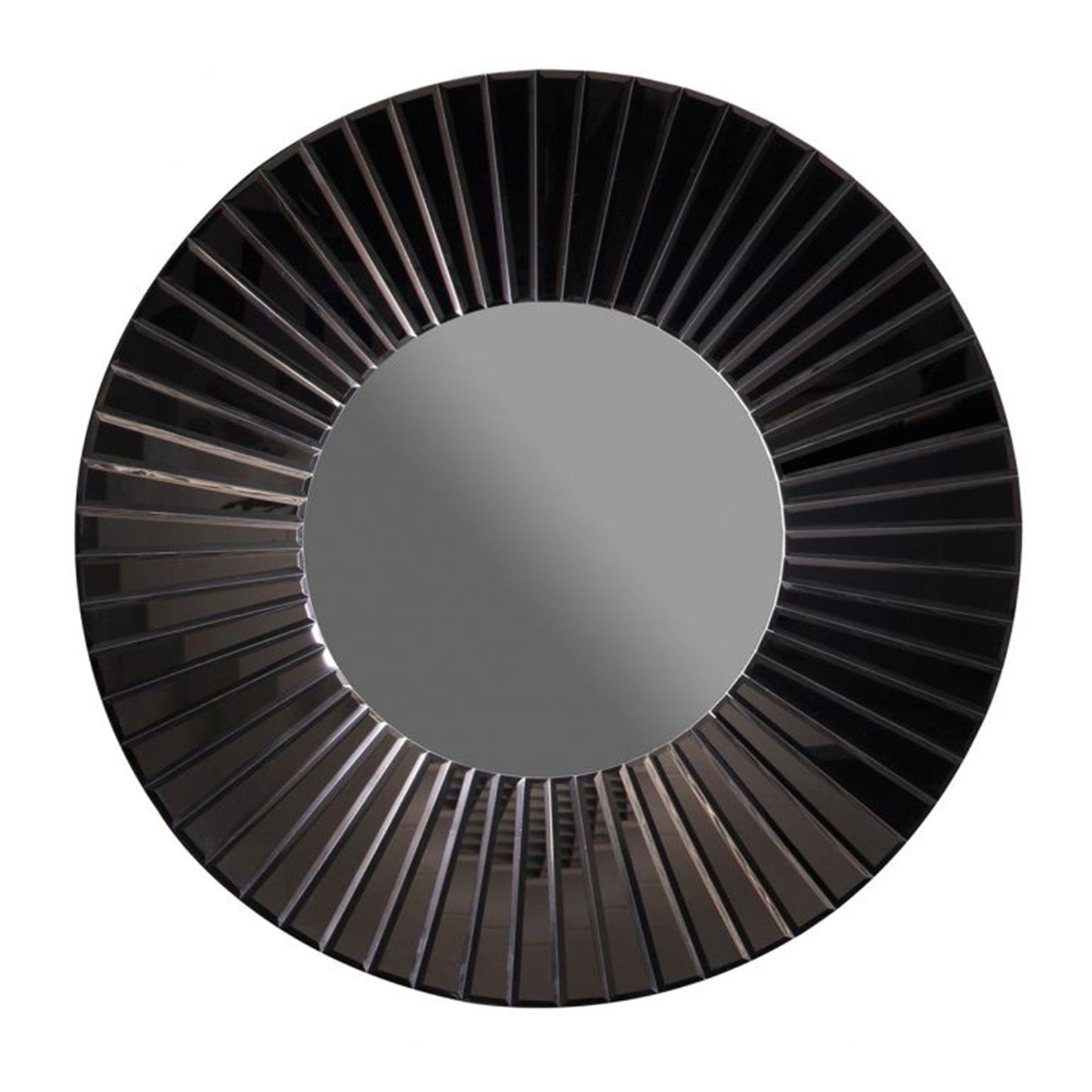 Grand miroir rond biseauté Isabella en noir
