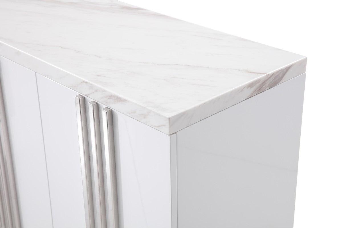 Buffet moderne de luxe en marbre et acier inoxydable
