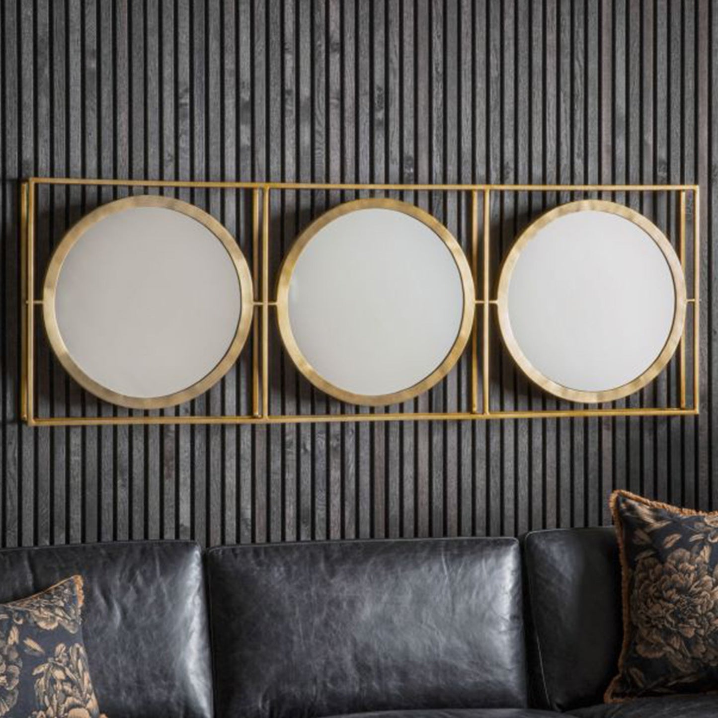 Miroir circulaire extra large en laiton Holly