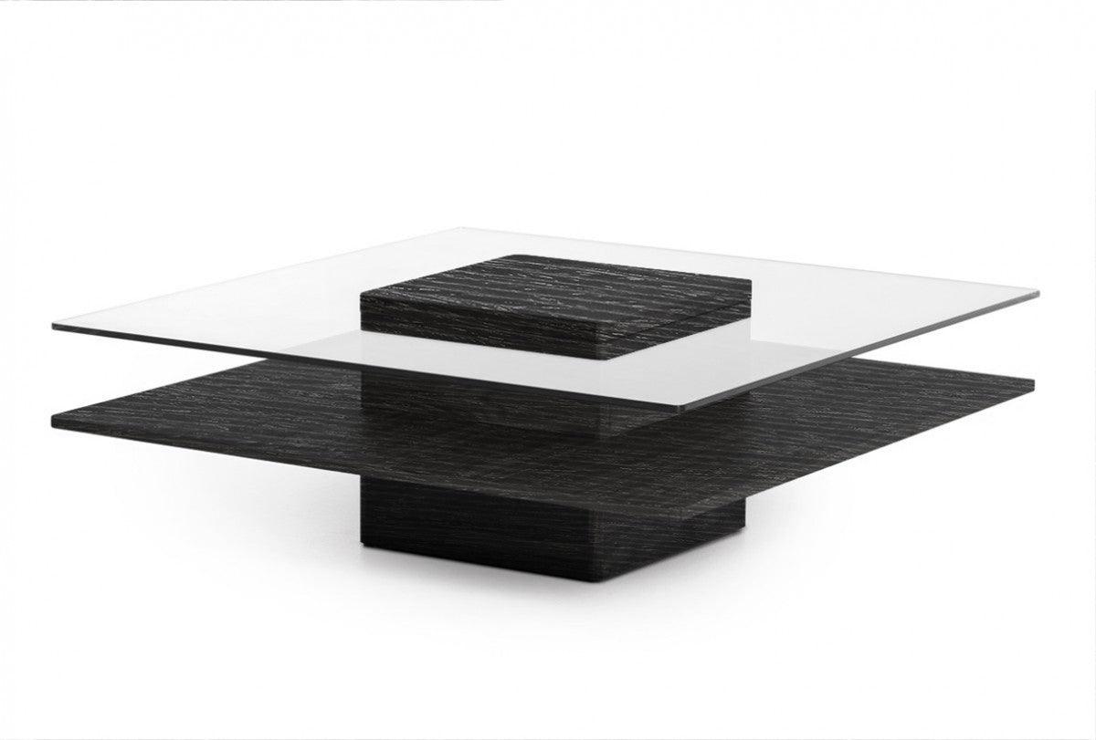 Table basse Reverie en orme gris et verre