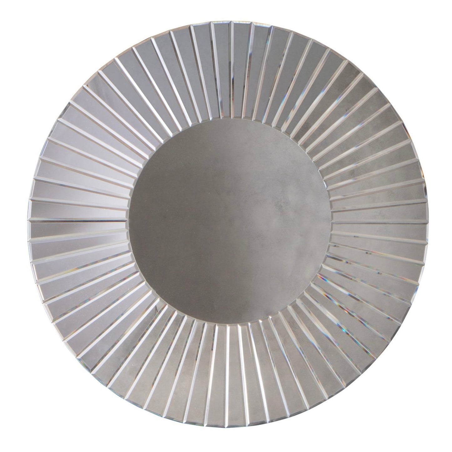 Grand miroir rond biseauté Isabella en argent