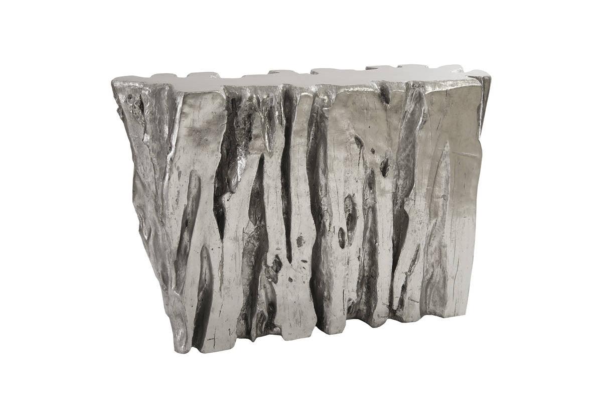 Table console Freeform en feuille d'argent
