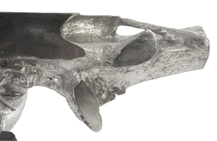 Table console Freeform en feuille d'argent