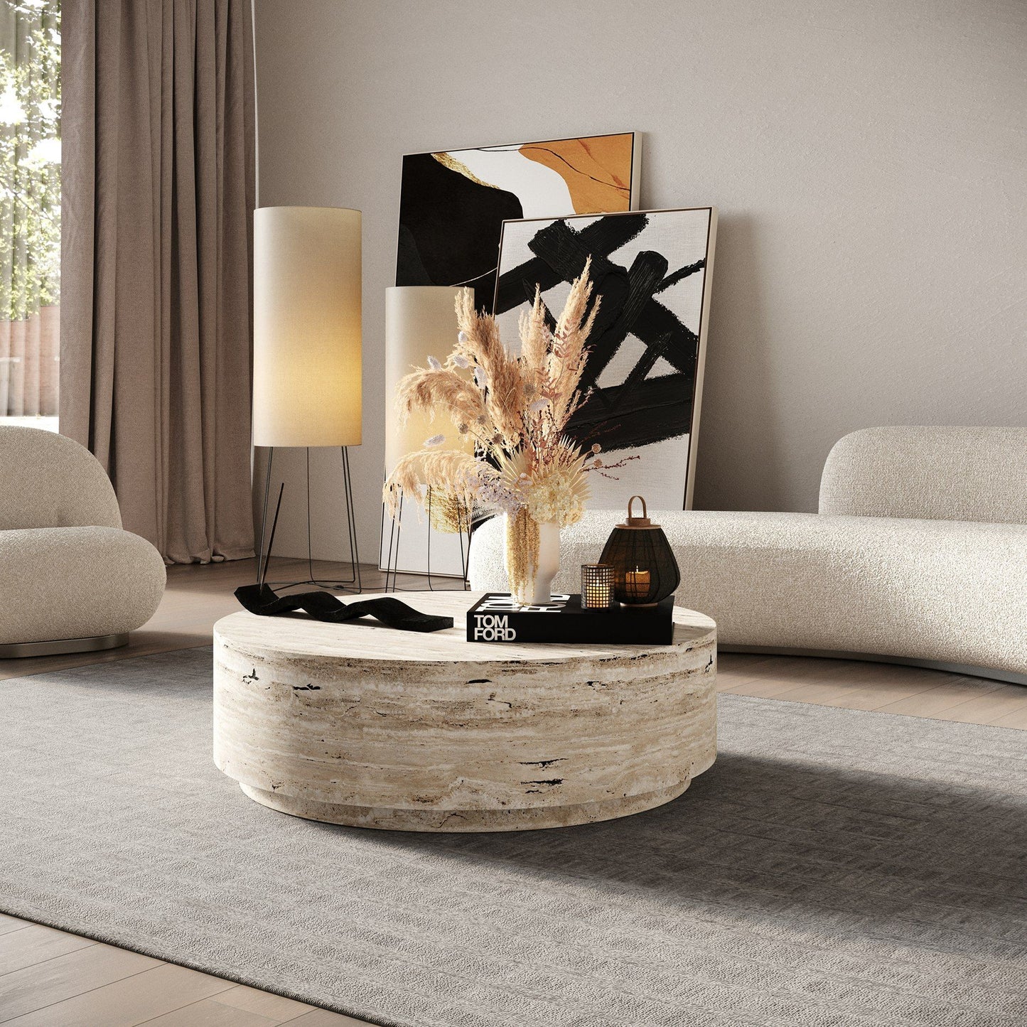 Table basse en pierre de Paris