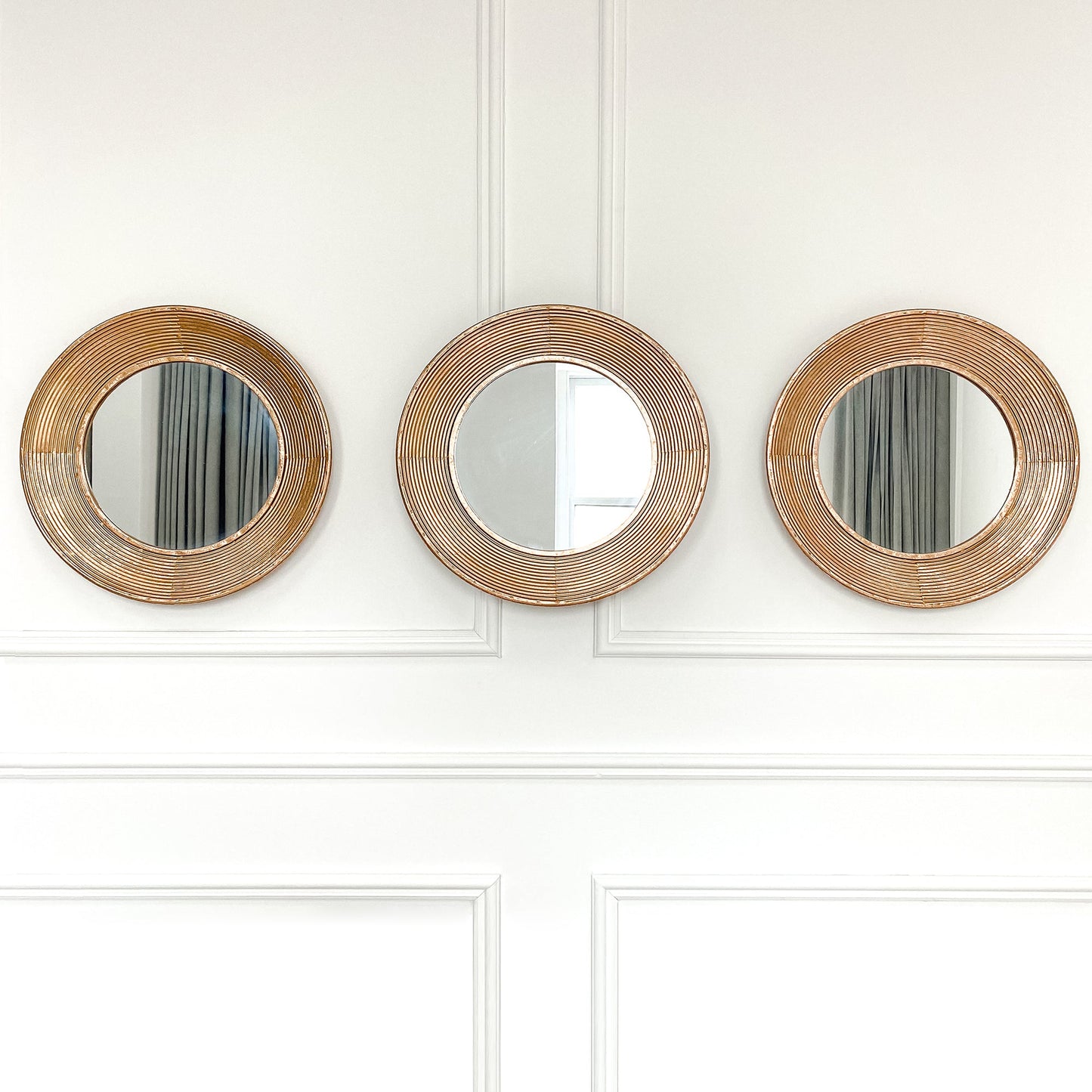 Ensemble de miroirs circulaires en or vieilli Venus