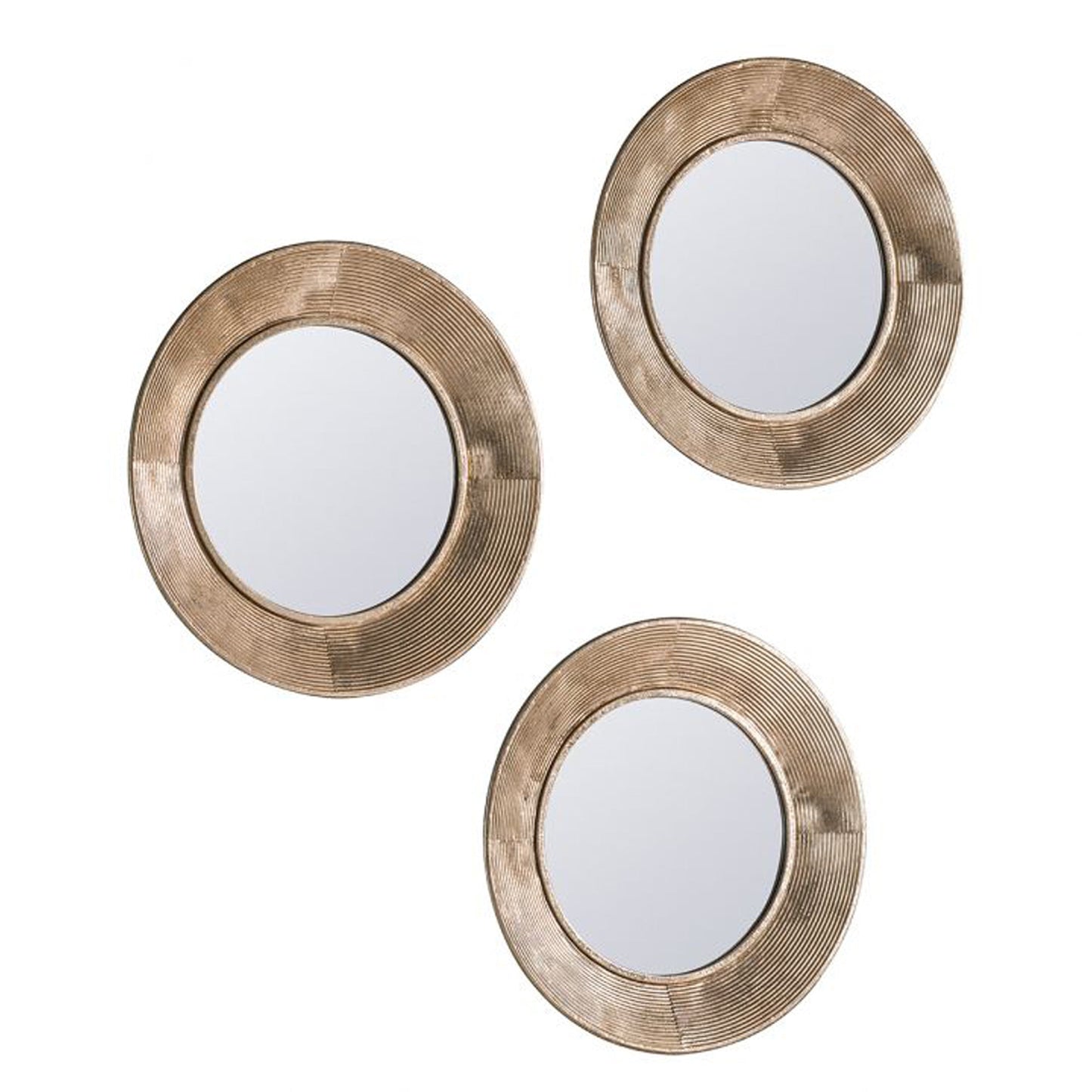Ensemble de miroirs circulaires en or vieilli Venus
