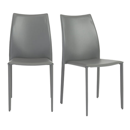 Chaise empilable Dalia gris foncé avec pieds chromés (LOT de 2)