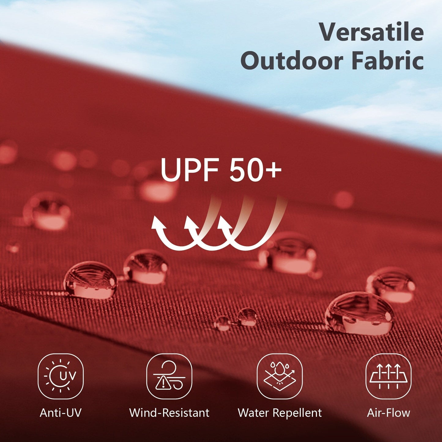 Parasol de terrasse inclinable à 3 niveaux de 10 pieds de MAISON ARTS, parasol d'extérieur à double ventilation avec lumières LED