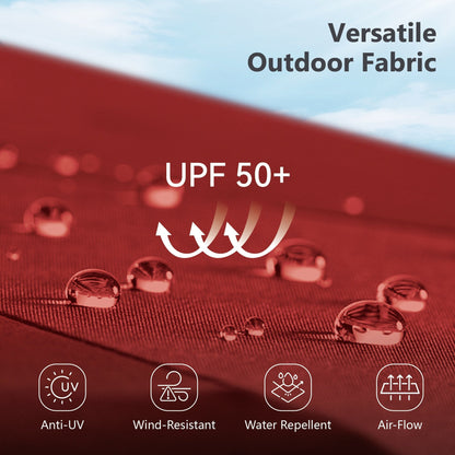 Parasol de terrasse inclinable à 3 niveaux de 10 pieds de MAISON ARTS, parasol d'extérieur à double ventilation avec lumières LED