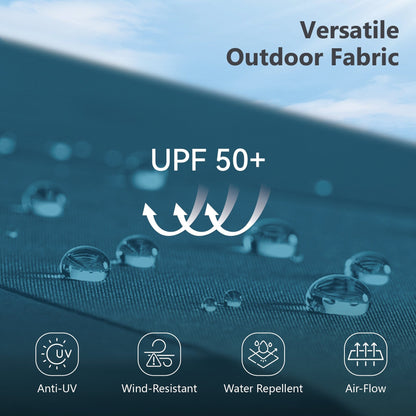 Parasol de terrasse inclinable à 3 niveaux de 10 pieds de MAISON ARTS, parasol d'extérieur à double ventilation avec lumières LED