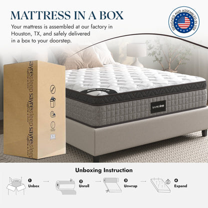 Assemblé aux États-Unis - Matelas hybride 12 Diamond à ressorts ensachés et mousse à mémoire de forme Cool Gel