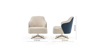 Allegra Armchair with Metal Swivel Leg