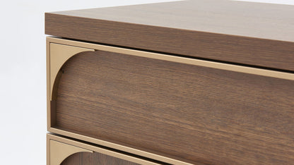 Table de chevet dorée