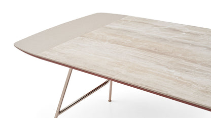 Table à manger fixe Brita avec pied en métal 100x200 cm 