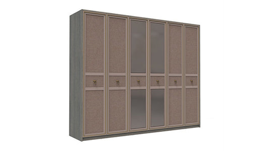 Armoire Hector 6 portes avec miroir