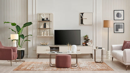 Module large supérieur du meuble TV Milena