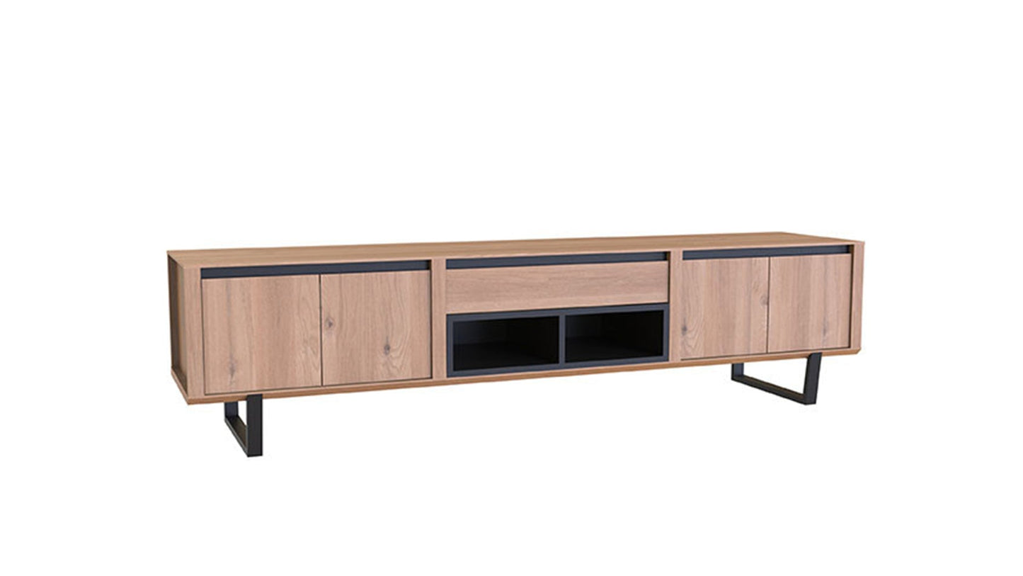 Module inférieur de meuble TV solide - 210 cm