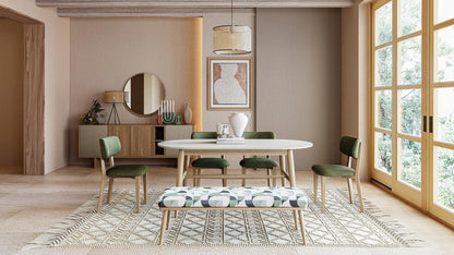 Table à manger à cadre fixe avec pieds en bois