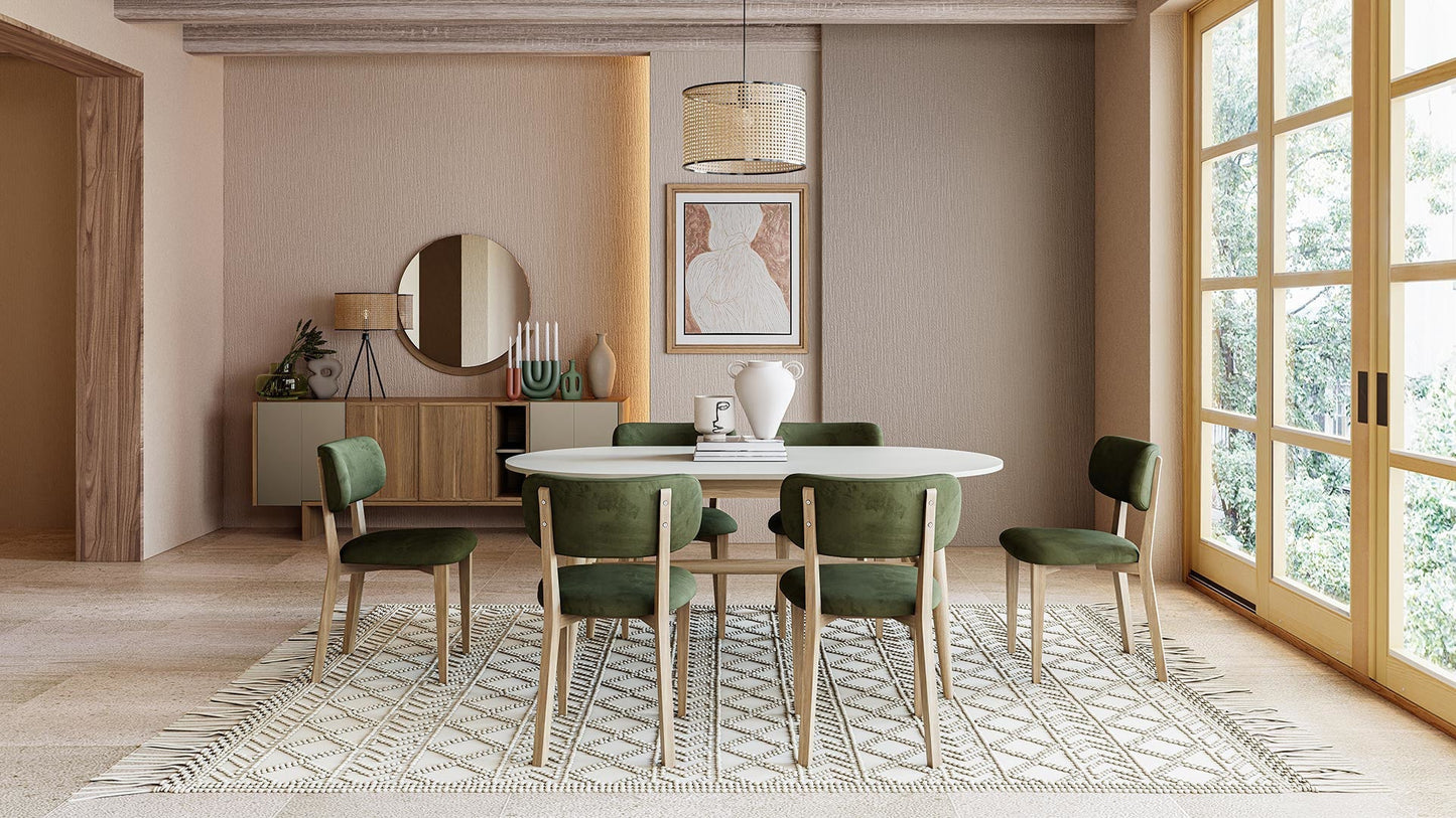 Table à manger à cadre fixe avec pieds en bois