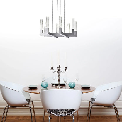 LUSTRE CARRÉ ELLEN À 8 LUMIÈRES