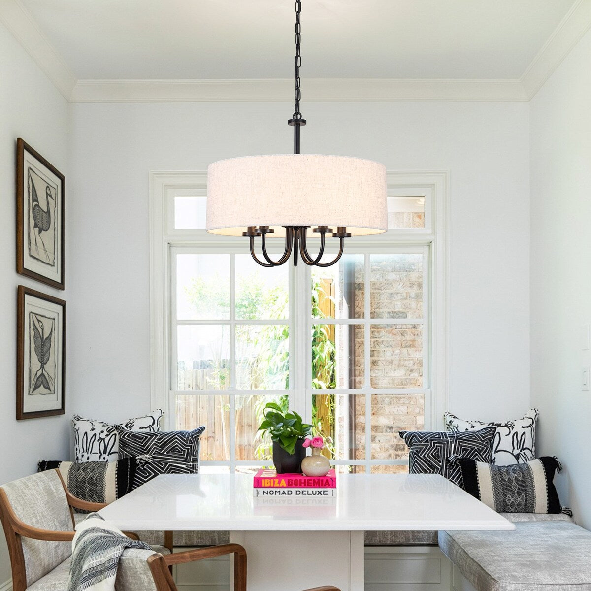 Plafonnier semi-encastré moderne à 5 lampes pour salle à manger, chambre à coucher, salon - N/A