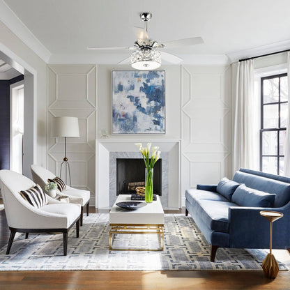 Ventilateur de plafond moderne à 4 lumières avec télécommande