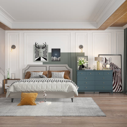 Commode double de 55,1 po de large avec tiroirs de rangement