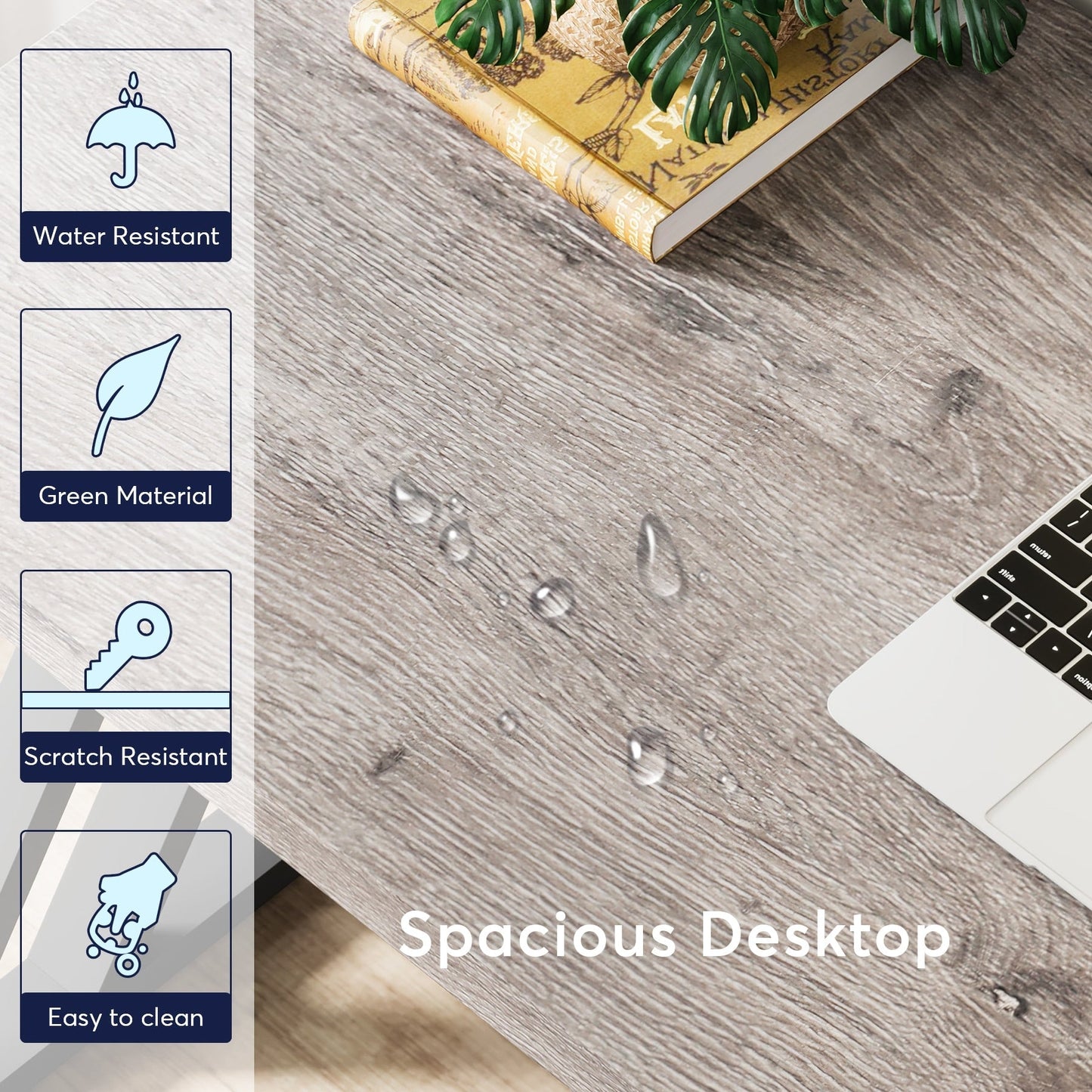 Bureau d'ordinateur robuste 55 pouces, bureau de bureau