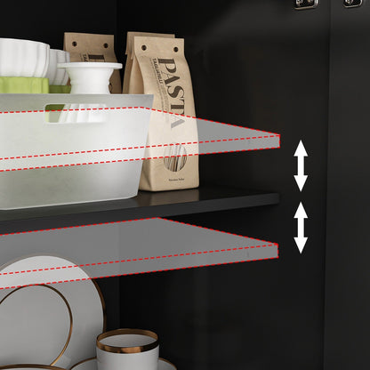 Buffet blanc laqué de 59,1 pouces, style contemporain et moderne du milieu du siècle