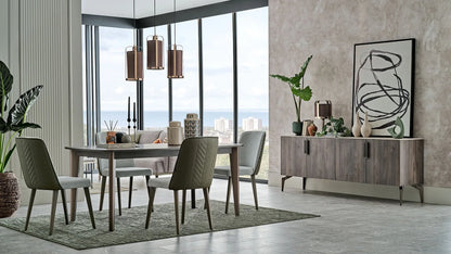 Table à manger fixe Piero - 180 cm - Marron foncé