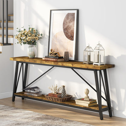 Table console d'entrée extra-longue de 70,9 pouces, style industriel