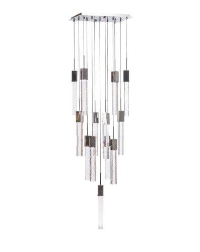 KAY - CASCADE DE LUMIÈRE LED - PENDENTIFS CARRÉS EN CRISTAL